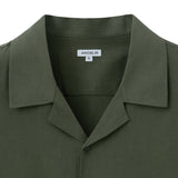 ルーズフィットオープンカラーリネンシャツ [Khaki]