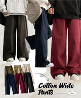 RUTH Hem String Banded Waist Cotton Wide Pants