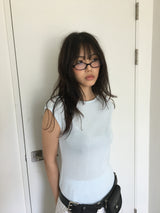 ワンショルダーシャーリングTシャツ(4color)
