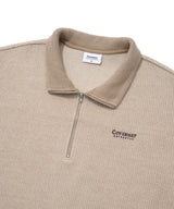 Authentic Logo Knit-Like Half-Zip Oatmeal
