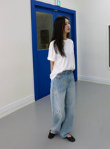 PUPPY EMBROIDERED CURVED DENIM code 26225