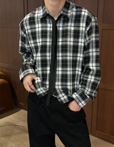 [Unisex] クロップチェックシャツ(3color)