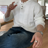 ルックエスティ―デイリーリブモーダルヘンリーネックニット