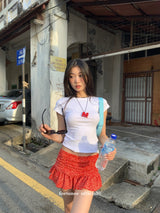 ストロベリープリーツミニスカート
