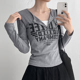 Long-sleeve version💛 Newpin ribbed snap long-sleeve T-shirt (4 colors)