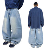 Vintage Distressed Denim Balloon Pants
