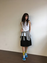 Antique frill sleeveless top (4color)