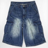Usual Washing Bermuda Cargo Denim Pants - 5COLOR
