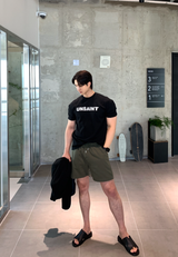 Aubre Unstint Lettering Muscle Fit Short Sleeve