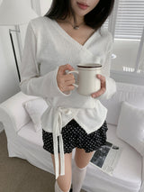 Lauren Ribbed Strap Long Sleeve Wrap (4 Colors)