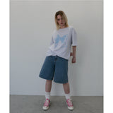 RIBBON LOGO T SHIRT - LIGHT GRAY