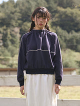 ネックバンディングリボンスウェットシャツ