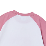 25SS スペースラビットラグランクロップ半袖Tシャツ ライトピンク