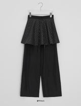 Pisont Dot Layered Skirt Pants