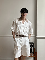 ASCLO One Tuck Cotton Half Pants (4color)