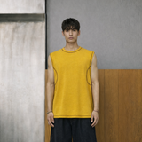 Contrast-Stitch Wide-Shoulder Tank