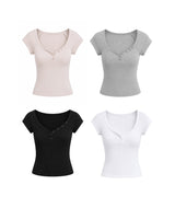 Elyra Snap V-Neck Tee