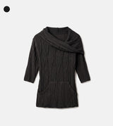 26SS★ [ EEUN MADE ] Twist Off-Shoulder Hood Knit