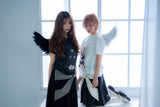 big ribbon skirt(black×grey)