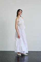 PEARL HALTERNECK TOP / WHITE