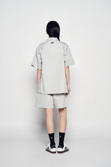 25SS OVERSIZE RIPSTOP SHORT SLEEVE SHIRTS LIGHT GREY