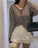 ストライプルーズフィットTシャツ