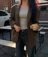 [BASIC ITEM] Modal u neck long slim t-shirts(4color)
