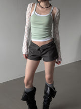 Cier Rose See-through Bolero Cardigan