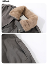 Royal Long Stand Bomber Jacket Fur Coat