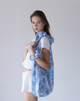 Blue Rose Tie Big Bag (White)