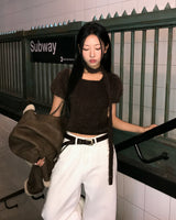 [ORIGINAL] HOLLY TIE SHORT-SLEEVE KNITTED SET