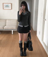 Teti Slit Layered Skirt-Pants