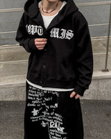 Dark Button Hooded Cardigan