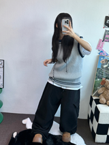 アンバランスドカーゴヒップパッチロングパンツ🤍🩶🖤3カラー