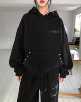 Glint Brushed Studded Hoodie