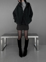 [unisex] シェルパフーディーフリースジップアップ (2color)