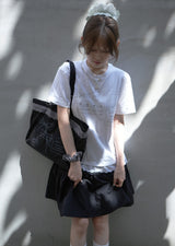 Bow sound Lace T-shirts (white)