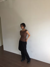 Slit pleated skirt pants (2color)