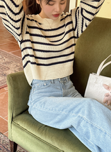 EN Casual Border Crop Knit (3color)