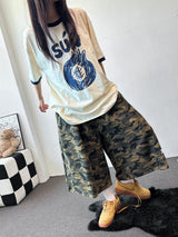 Archien Camo Print & Embroidery Bermuda Shorts 2color