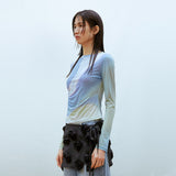 Asymmetric Ruched トップ(ブルー)