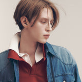 CROPPED MINIMAL KNITTED POLO SHIRT (RED)
