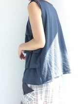 Tear Shirring Sleeveless Top