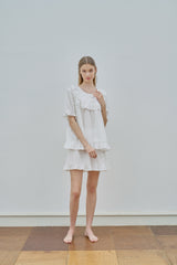 ULLALA PAJAMA Listy Short-sleeve Two-piece Ivory[24165WTSSN]