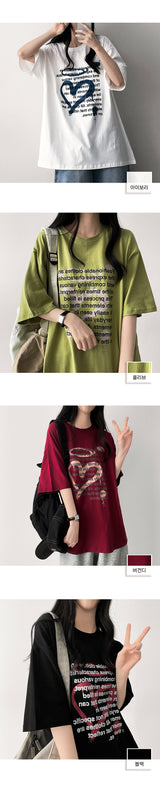 Ous レタリング スケッチ ボックスフィット 半袖 Tシャツ