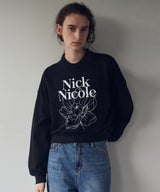 NICOLE NARCISSUS FLOWER CROP SWEATSHIRT_CREAM