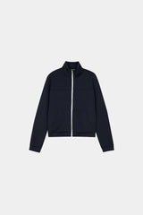 Jersey high-neck zip-up