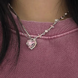 [ROF X CANNIZ] PINKISH HEART NECKLACE