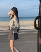 [BELLIDE MADE] Peanuts, buccul semi-cropped cardigan