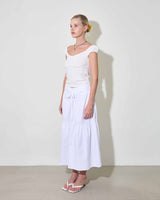 OFF SHOULDER SHIRRING TOP / IVORY